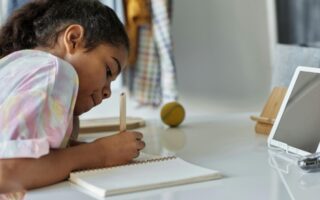 Child doing her homework