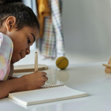 Child doing her homework